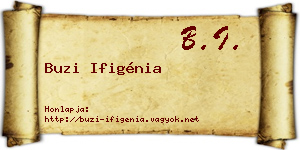 Buzi Ifigénia névjegykártya